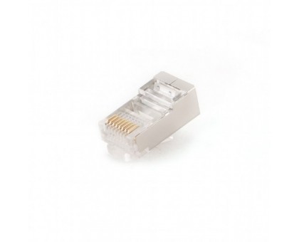 Конектор Cablexpert PLUG5SP/100, модульна вилка 8P8C, екранований, позолочені контакти 100шт Конектор Cablexpert PLUG5SP/100, модульна вилка 8P8C, екранований, позолочені контакти 100шт