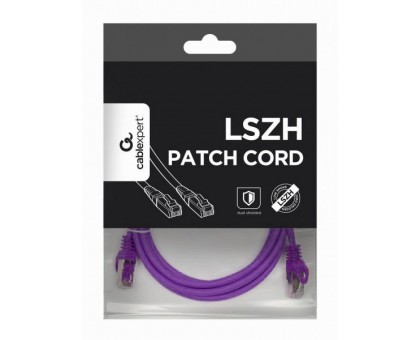 Патч корд Cablexpert PP6A-LSZHCU-V-2M, S/FTP, литий, 50u" штекер із фіксатором, 2,0 м, пурпуровий Патч корд Cablexpert PP6A-LSZHCU-V-2M, S/FTP, литий, 50u" штекер із фіксатором, 2,0 м, пурпуровий