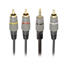 Аудіо-кабель Cablexpert CCAP-4P3R-1.5M, 3.5 мм. jack 4pin /3RCA стерео+відео, довжина 1.5м.
