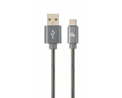 Кабель Cablexpert CC-USB2S-AMCM-2M-BG, преміум якість USB 2.0 A-папа/C-папа,2 м. Кабель Cablexpert CC-USB2S-AMCM-2M-BG, преміум якість USB 2.0 A-папа/C-папа,2 м.