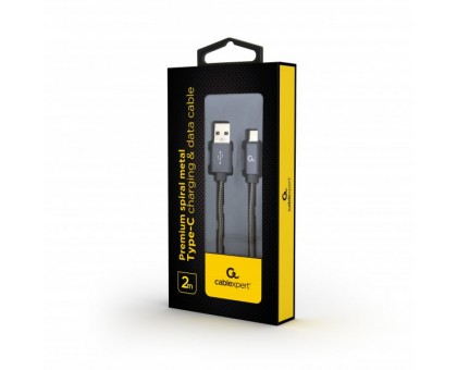 Кабель Cablexpert CC-USB2S-AMCM-2M-BG, преміум якість USB 2.0 A-папа/C-папа,2 м. Кабель Cablexpert CC-USB2S-AMCM-2M-BG, преміум якість USB 2.0 A-папа/C-папа,2 м.