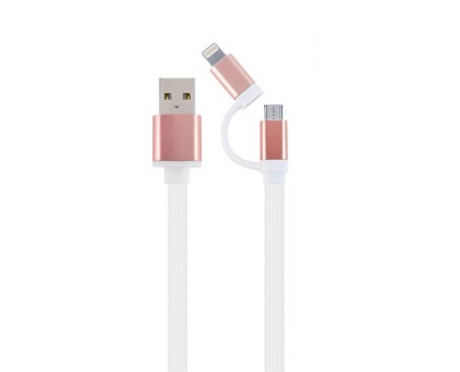 Кабель Cablexpert CC-USB2-AM8PmB-1M-PK, USB 2.0 AM-папа/Lightning+mUSB, 1.0 м. Кабель Cablexpert CC-USB2-AM8PmB-1M-PK, USB 2.0 AM-папа/Lightning+mUSB, 1.0 м.