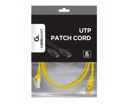 Патч корд Cablexpert PP6U-0.5M/Y, UTP, категорія. 6, литий, 50u" штекер із фіксатором, 0.5 м, жовтий Патч корд Cablexpert PP6U-0.5M/Y, UTP, категорія. 6, литий, 50u" штекер із фіксатором, 0.5 м, жовтий