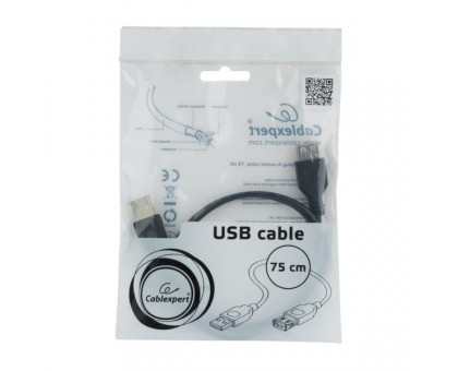 Подовжувач Cablexpert CC-USB2-AMAF-75CM/300-BK, USB 2.0 A-тато/A-мама, 0.75 м. Подовжувач Cablexpert CC-USB2-AMAF-75CM/300-BK, USB 2.0 A-тато/A-мама, 0.75 м.