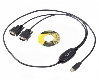 Кабель-перехідник Viewcon VE591 USB 2.0 на 2 COM, 1 м Кабель-перехідник Viewcon VE591 USB 2.0 на 2 COM, 1 м