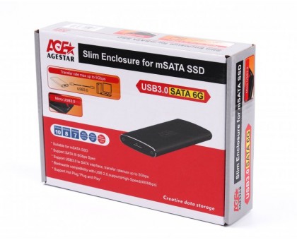 Зовнішня кишеня AgeStar 3UBMS2(BLACK), чорна Зовнішня кишеня AgeStar 3UBMS2(BLACK), чорна