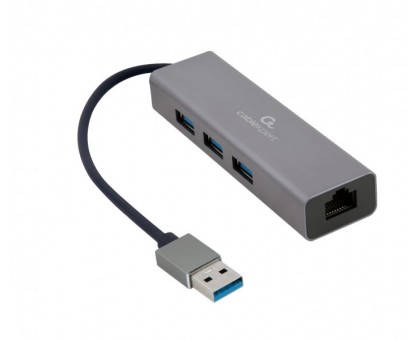 Адаптер Cablexpert A-AMU3-LAN-01, з USB-A на Gigabit Ethernet + хаб 3xUSB 3.1 Gen1 Адаптер Cablexpert A-AMU3-LAN-01, з USB-A на Gigabit Ethernet + хаб 3xUSB 3.1 Gen1