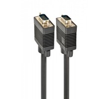 Кабель Cablexpert CCB-PPVGA-1.5M, преміум якість, VGA 3+9C HD15M тато /HD15M тато, подвійно-екранований, з 2-ма феритами, 1,5 м, чорний колір