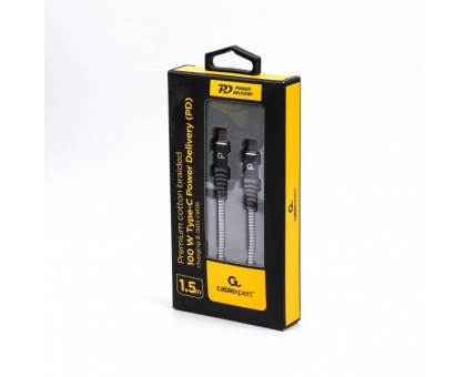 Кабель Cablexpert CC-USB2B-CMCM100-1.5M, Power Delivery (PD), до 100 Ватт C-тато/C-тато, 1,5 м. Кабель Cablexpert CC-USB2B-CMCM100-1.5M, Power Delivery (PD), до 100 Ватт C-тато/C-тато, 1,5 м.