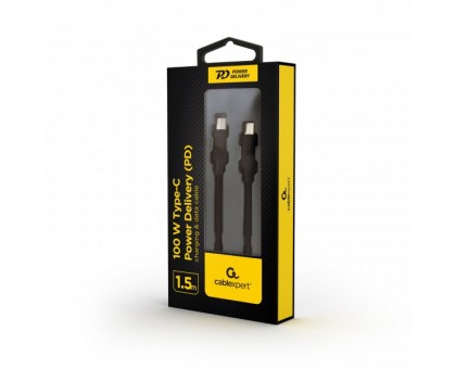 Кабель Cablexpert CC-USB2-CMCM100-1.5M, Power Delivery (PD), до 100 Ватт C-тато/C-тато, 1,5 м. Кабель Cablexpert CC-USB2-CMCM100-1.5M, Power Delivery (PD), до 100 Ватт C-тато/C-тато, 1,5 м.
