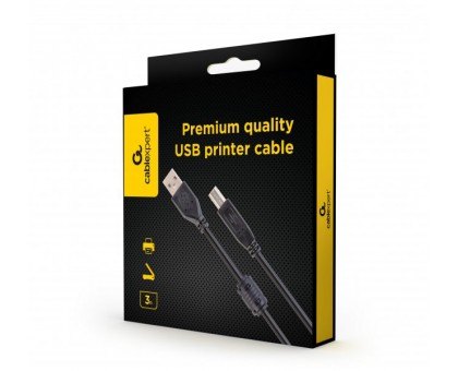 Кабель Cablexpert CCFB-USB2-AMBM-3M, USB 2.0 A-папа/B-папа, 3 м., блістер Кабель Cablexpert CCFB-USB2-AMBM-3M, USB 2.0 A-папа/B-папа, 3 м., блістер