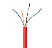 Звита пара,Cablexpert UPC-5004E-SOL-R, CAT5e, одножильна, алюміній під міддю (CCA з AWG24), неекранована, червоний, 305 м