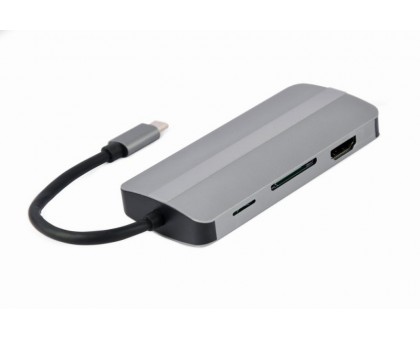 Адаптер Cablexpert A-CM-COMBO8-02, USB Type-C 8-в-1 (USB хаб 3.0/HDMI//VGA/PD/картридер/стерео-аудіо) Адаптер Cablexpert A-CM-COMBO8-02, USB Type-C 8-в-1 (USB хаб 3.0/HDMI//VGA/PD/картридер/стерео-аудіо)