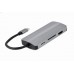 Адаптер Cablexpert A-CM-COMBO8-02, USB Type-C 8-в-1 (USB хаб 3.0/HDMI//VGA/PD/картридер/стерео-аудіо)