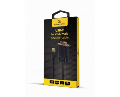 Кабель-перехідник USB Type-C на VGA , Cablexpert A-CM-VGAM-01, 2м Кабель-перехідник USB Type-C на VGA , Cablexpert A-CM-VGAM-01, 2м