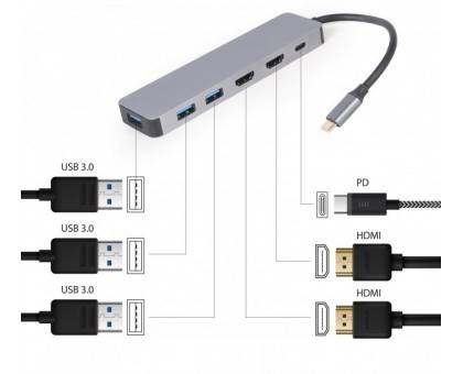 Адаптер Cablexpert A-CM-COMBO3-03, USB Type-C 3-в-1 Адаптер Cablexpert A-CM-COMBO3-03, USB Type-C 3-в-1