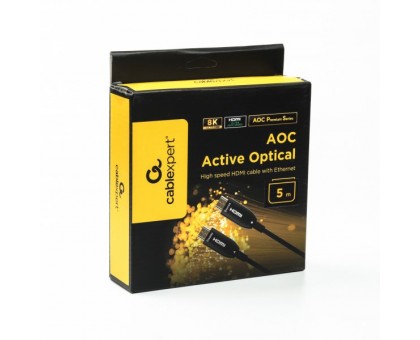 Кабель Cablexpert CCBP-HDMI8K-AOC-5M-EU, HDMI V.2.1, вилка/вилка, з позолоченими контактами, 5 м