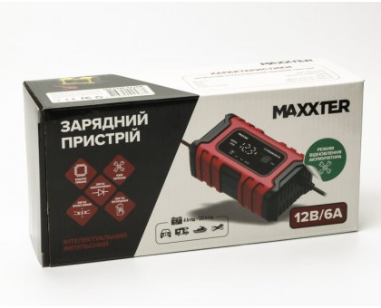 Зарядний пристрій Maxxter MX-CHR-12V6A для АКБ 12В, 6А Зарядний пристрій Maxxter MX-CHR-12V6A для АКБ 12В, 6А