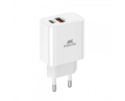 Мережевий ЗП, RivaCase PS4102 W00, PD 20W+QC3.0, білий