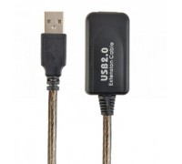 Активний подовжувач USB Cablexpert UAE-01-10M, USB 2.0, 10 м., чорний колір
