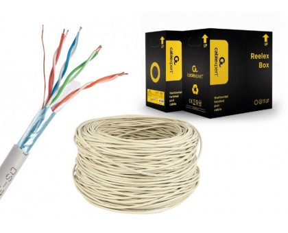 Звита пара,Cablexpert UPC-5004E-SOL/100, CAT5e, одножильна, алюміній під міддю (CCA з AWG24), неекранована, 100 м Звита пара,Cablexpert UPC-5004E-SOL/100, CAT5e, одножильна, алюміній під міддю (CCA з AWG24), неекранована, 100 м