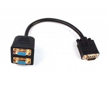 Розгалужувач VGA сигналу Cablexpert CC-VGAX2-20CM, на 2 VGA пасивний Розгалужувач VGA сигналу Cablexpert CC-VGAX2-20CM, на 2 VGA пасивний