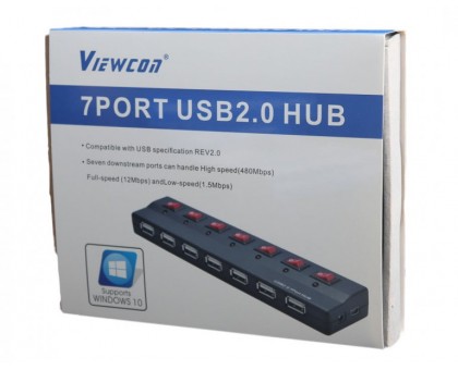 Концентратор Viewcon VE411, USB 2.0 на 7 портів Концентратор Viewcon VE411, USB 2.0 на 7 портів