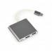 Адаптер-перехідник Cablexpert A-CM-HDMIF-02-SG Type-C на на HDMI/USB 3.0/USB-C