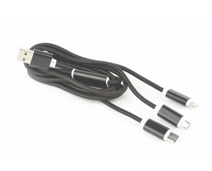 Зарядний кабель USB 3-в-1 Cablexpert CC-USB2-AM31-1M, AM-тато/Lightning/Micro/Type-C, 1.0 м.