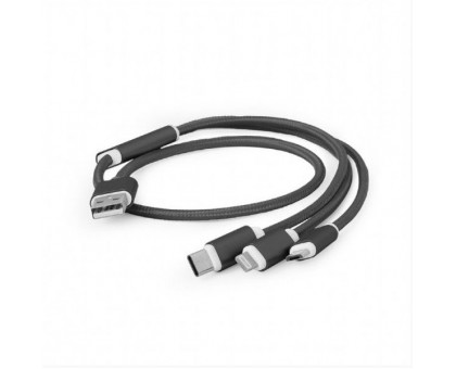 Зарядний кабель USB 3-в-1 Cablexpert CC-USB2-AM31-1M, AM-тато/Lightning/Micro/Type-C, 1.0 м.