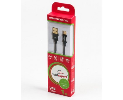 Кабель Cablexpert CCPB-C-USB-04BK, преміум якість USB 2.0 A-тато/C-тато,1 м. Кабель Cablexpert CCPB-C-USB-04BK, преміум якість USB 2.0 A-тато/C-тато,1 м.