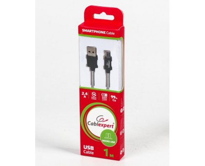 Кабель Cablexpert CCPB-M-USB-06BK, USB 2.0 A-тато/Micro B-тато, 1,0 м. Кабель Cablexpert CCPB-M-USB-06BK, USB 2.0 A-тато/Micro B-тато, 1,0 м.