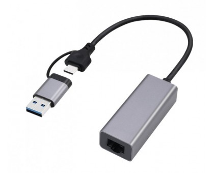 Адаптер Cablexpert A-USB3AC-LAN2G-01, з USB Type-A/C на 2,5 Gigabit Ethernet Адаптер Cablexpert A-USB3AC-LAN2G-01, з USB Type-A/C на 2,5 Gigabit Ethernet