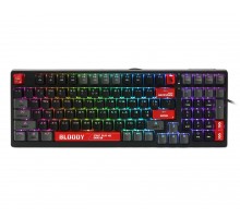 Механічна клавіатура A4Tech Bloody S98 (Bloody Red), червоні світчі, RGB підсвічування клавіш, USB, чорна