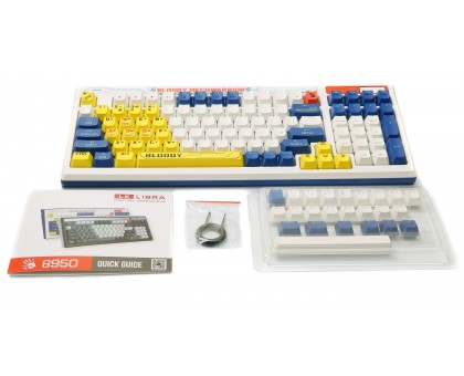 Механічна ігрова клавіатура Bloody B950 RGB (Warrior Blue), біла, RGB підсвічування клавіш, LK Libra Brown Switch, USB Механічна ігрова клавіатура Bloody B950 RGB (Warrior Blue), біла, RGB підсвічування клавіш, LK Libra Brown Switch, USB