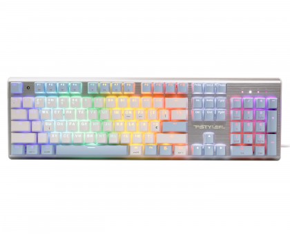 Клавіатура A4Tech FS100 (Icy Blue) механічна ігрова, неонове підсвічування, USB, FS Switches, срібляста Клавіатура A4Tech FS100 (Icy Blue) механічна ігрова, неонове підсвічування, USB, FS Switches, срібляста