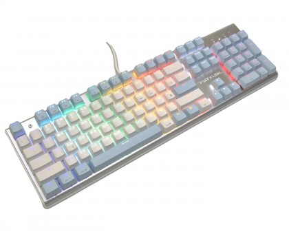 Клавіатура A4Tech FS100 (Icy Blue) механічна ігрова, неонове підсвічування, USB, FS Switches, срібляста Клавіатура A4Tech FS100 (Icy Blue) механічна ігрова, неонове підсвічування, USB, FS Switches, срібляста