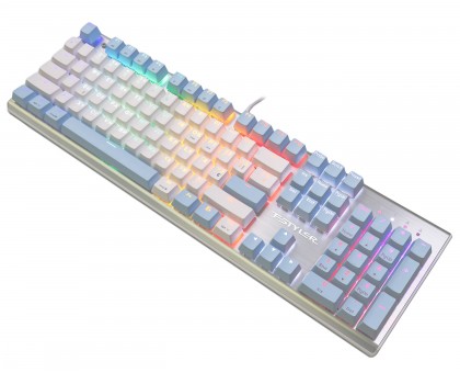 Клавіатура A4Tech FS100 (Icy Blue) механічна ігрова, неонове підсвічування, USB, FS Switches, срібляста Клавіатура A4Tech FS100 (Icy Blue) механічна ігрова, неонове підсвічування, USB, FS Switches, срібляста