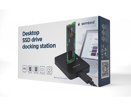 Док-станція для жорстких дисків USB Type-C Gembird DD-U3M2 M.2 SATA & NVME SSD Док-станція для жорстких дисків USB Type-C Gembird DD-U3M2 M.2 SATA & NVME SSD