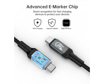 Кабель Choetech XCC-1040, преміум якість USB4 Gen 3, С-папа/C-папа, 2 м. Кабель Choetech XCC-1040, преміум якість USB4 Gen 3, С-папа/C-папа, 2 м.