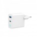 Мережевий ЗП Gembird TA-UC-PDQC45L-W-01, 1 USB-A + 1 Type-C (PD45Вт + QC3.0 18Вт), білий