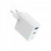 Мережевий ЗП Gembird TA-UC-PDQC45L-W-01, 1 USB-A + 1 Type-C (PD45Вт + QC3.0 18Вт), білий
