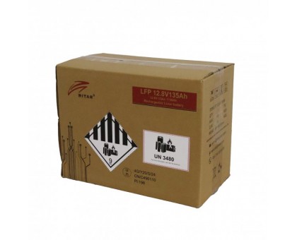 Акумуляторна електрична батарея літієва Ritar LFP12.8V135Ah G2, 12 В 135 Aгод, LiFePo4 Акумуляторна електрична батарея літієва Ritar LFP12.8V135Ah G2, 12 В 135 Aгод, LiFePo4