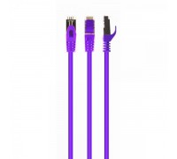 Патч корд Cablexpert PP6A-LSZHCU-V-15M, S/STP, литий, 50u" штекер із фіксатором, 15 м, пурпуровий