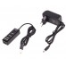 Хаб USB 2.0 Maxxter HU2A-4P-AC-03 Type-A на 4 порти, 5V1A зарядка в комплекті, пластик, чорний