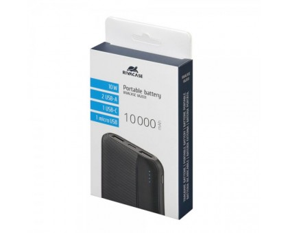 Портативний зарядний пристрій (павербанк) Rivacase RIVAPOWER VA2031 (Black), 10000 mA, чорний Портативний зарядний пристрій (павербанк) Rivacase RIVAPOWER VA2031 (Black), 10000 mA, чорний