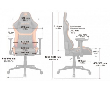 Крісло ігрове Cougar Armor One V2 геймерське, дихаюча екошкіра, сталевий каркас, чорний+помаранчевий Крісло ігрове Cougar Armor One V2 геймерське, дихаюча екошкіра, сталевий каркас, чорний+помаранчевий