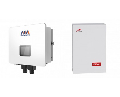 Комплект гібридний сонячний інвертор Megarevo R8KL1D-G2 + батарея Ritar BAT-10KWH-51.2V-100A