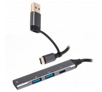 Хаб USB 3.0 Maxxter HU3C-4P1CN-01 Type-C на 4 порти, перехідник Type-A, 1xUSB-A 3.0, 2xUSB-A 2.0, 1xUSB-C