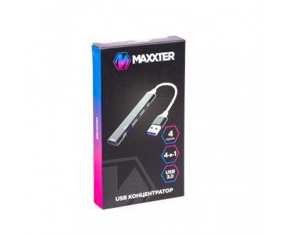 Хаб USB 3.0 Maxxter HU3A-4P-03 на 4 порти (1xUSB-A 3.0, 1xUSB-A 2.0, 2xUSB-C) Хаб USB 3.0 Maxxter HU3A-4P-03 на 4 порти (1xUSB-A 3.0, 1xUSB-A 2.0, 2xUSB-C)